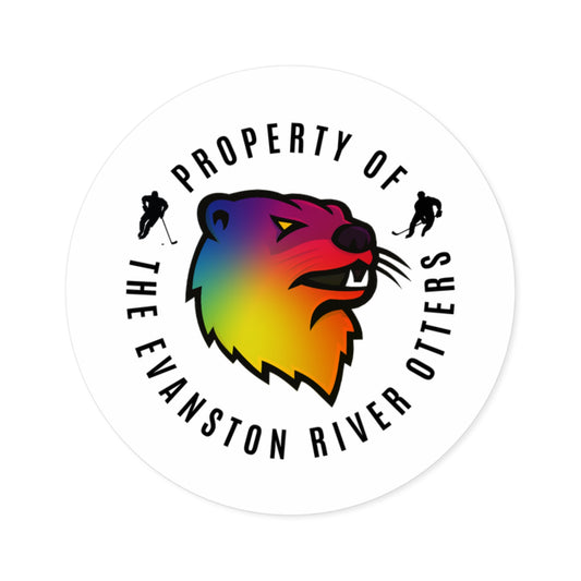 Pride Logo - Property of the Evanston River Otters Round Stickers