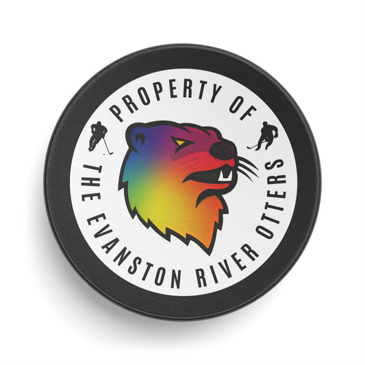 Pride Logo - Evanston River Otters Hockey Puck