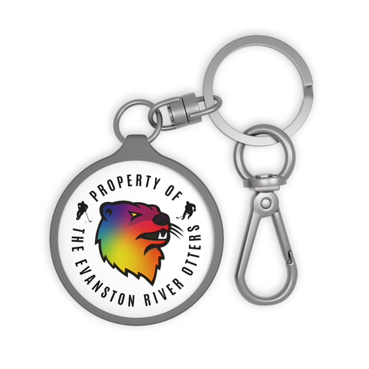 Pride Logo - Rainbow Evanston River Otters Keyring Tag