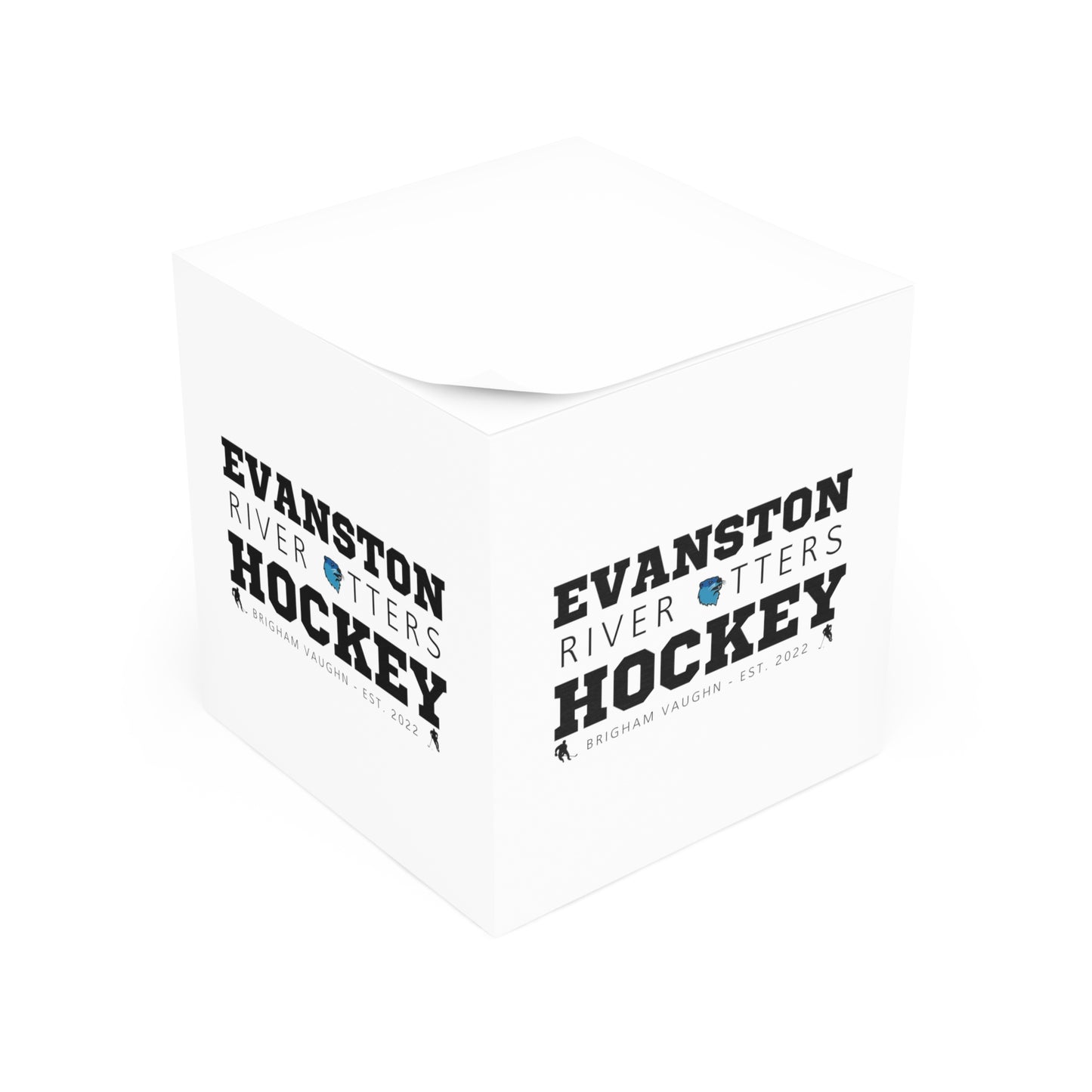 Evanston River Otters Hockey Sticky Note Cube