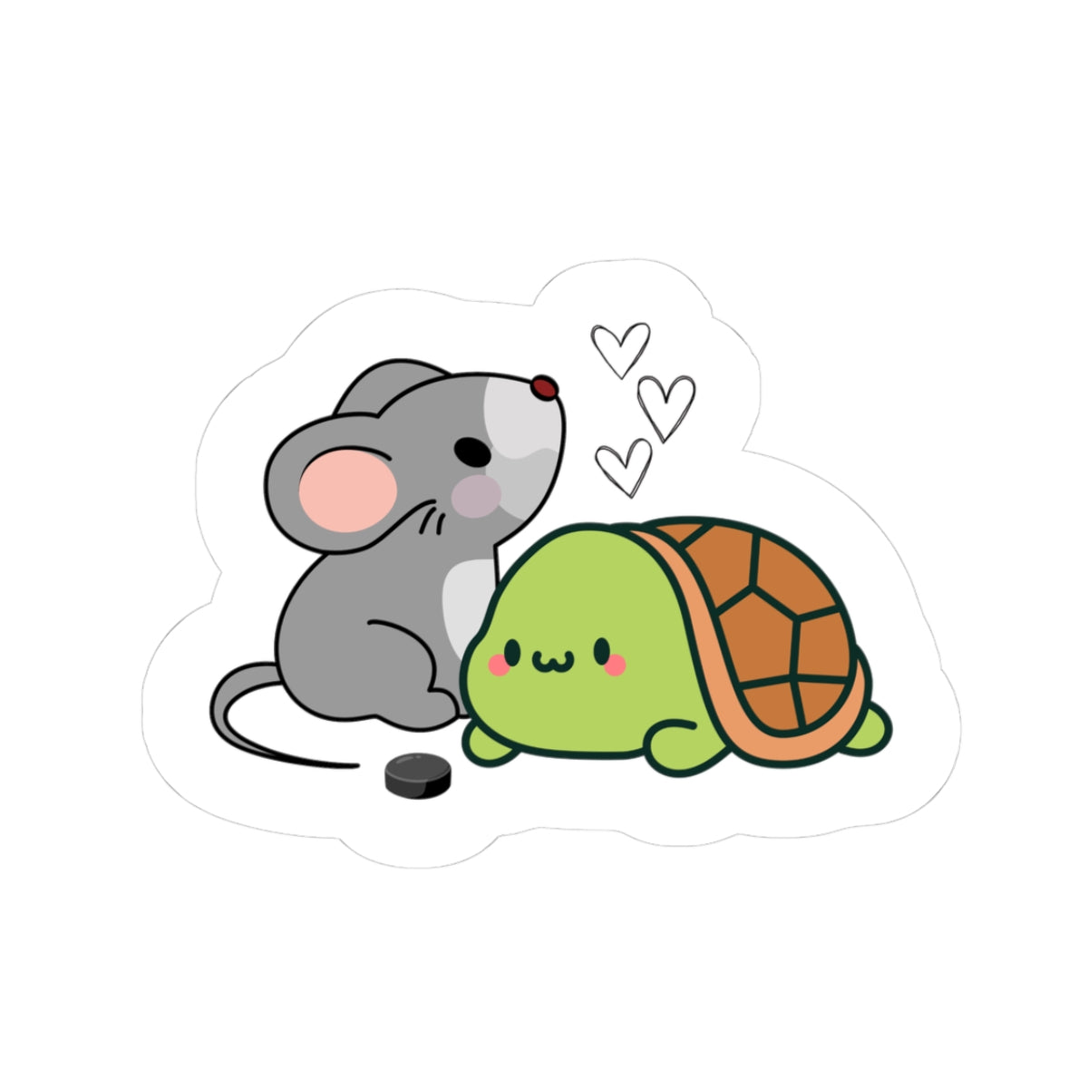 Mouse and Turtle Love Sticker