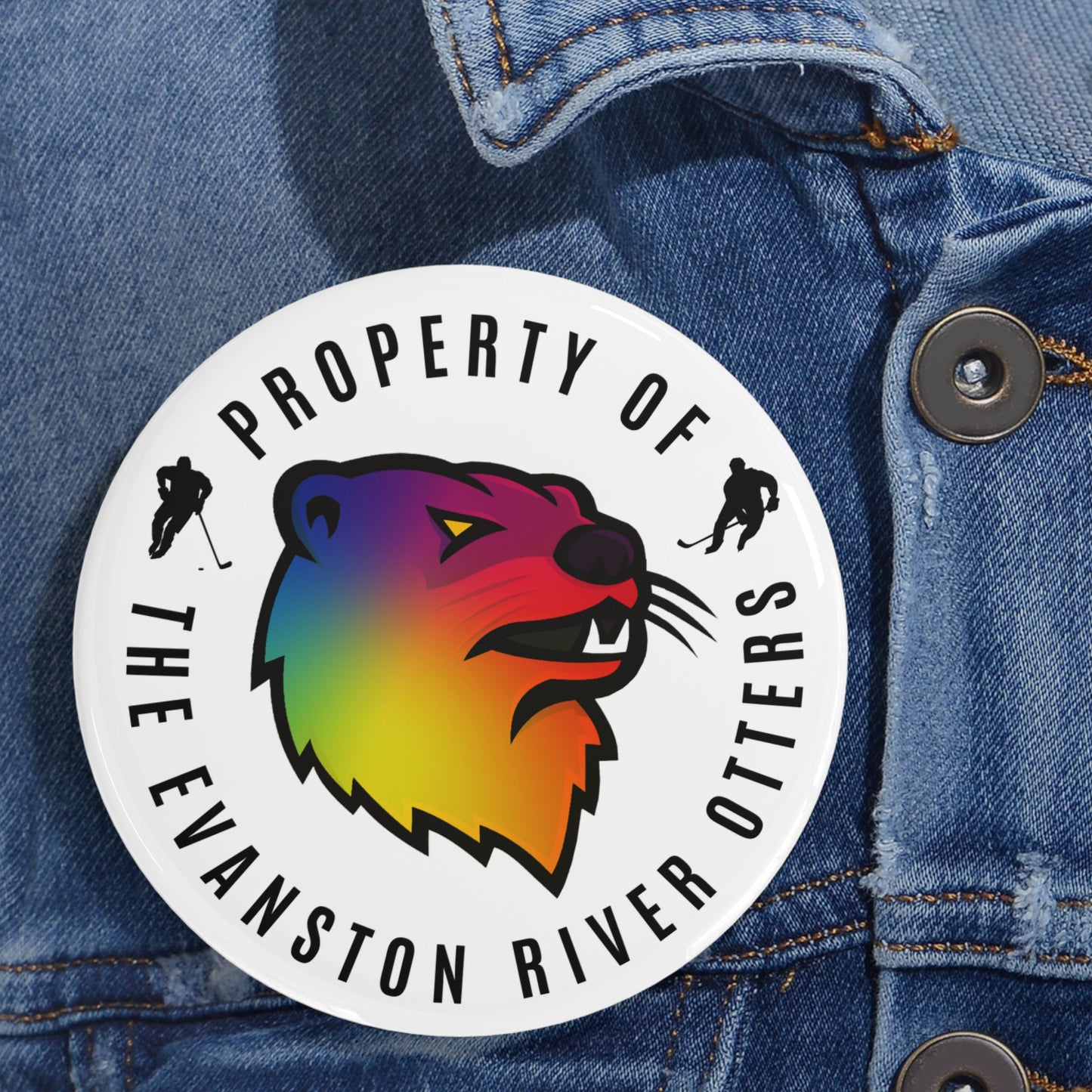 Pride Logo - Evanston River Otters Round Pins