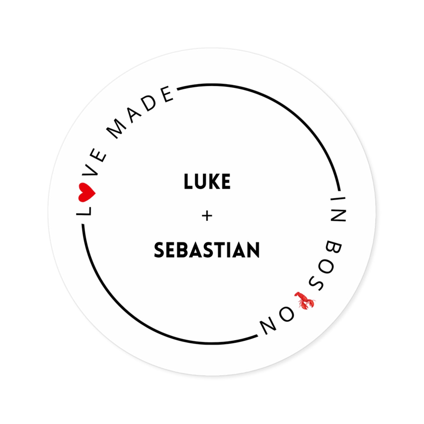 Love Made in Boston - Luke + Sebastian Sticker