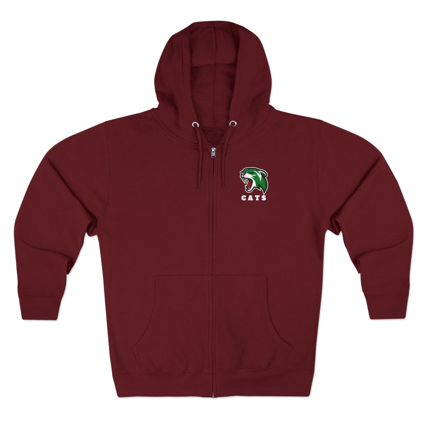 Burgundy Noah Boucher Toronto Fisher Cats Zip Hoodie on white background