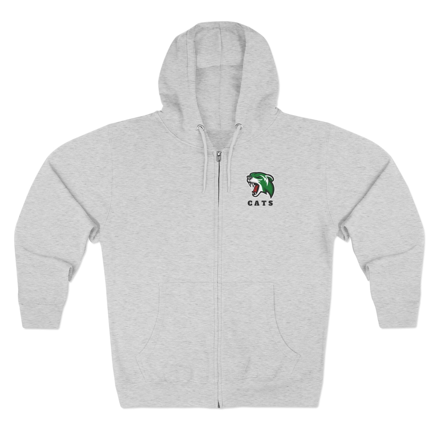 Heather Grey Noah Boucher Toronto Fisher Cats Zip Hoodie on white background