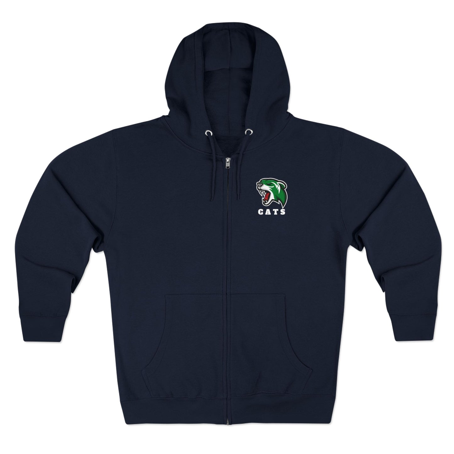Navy Noah Boucher Toronto Fisher Cats Zip Hoodie on white background