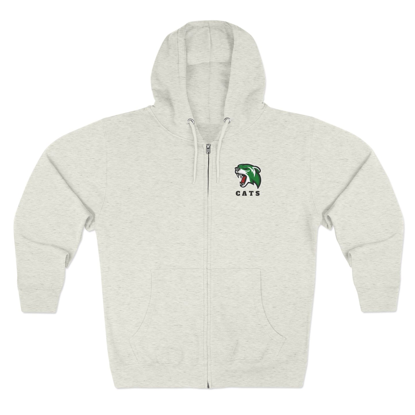 Oatmeal Heather Noah Boucher Toronto Fisher Cats Zip Hoodie on white background