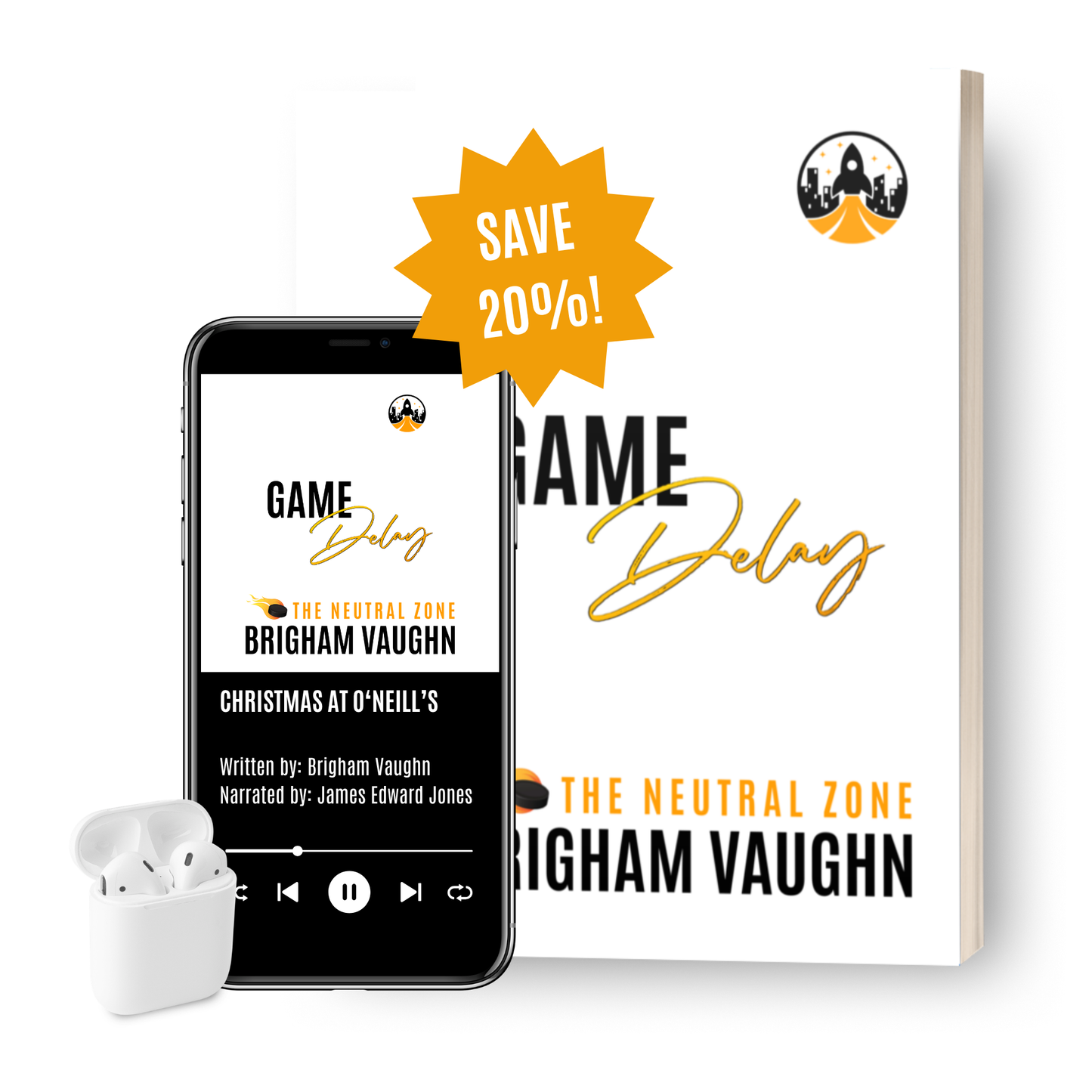 PRE-ORDER Game Delay (The Neutral Zone Series #1) - Audiobook and Paperback Bundle