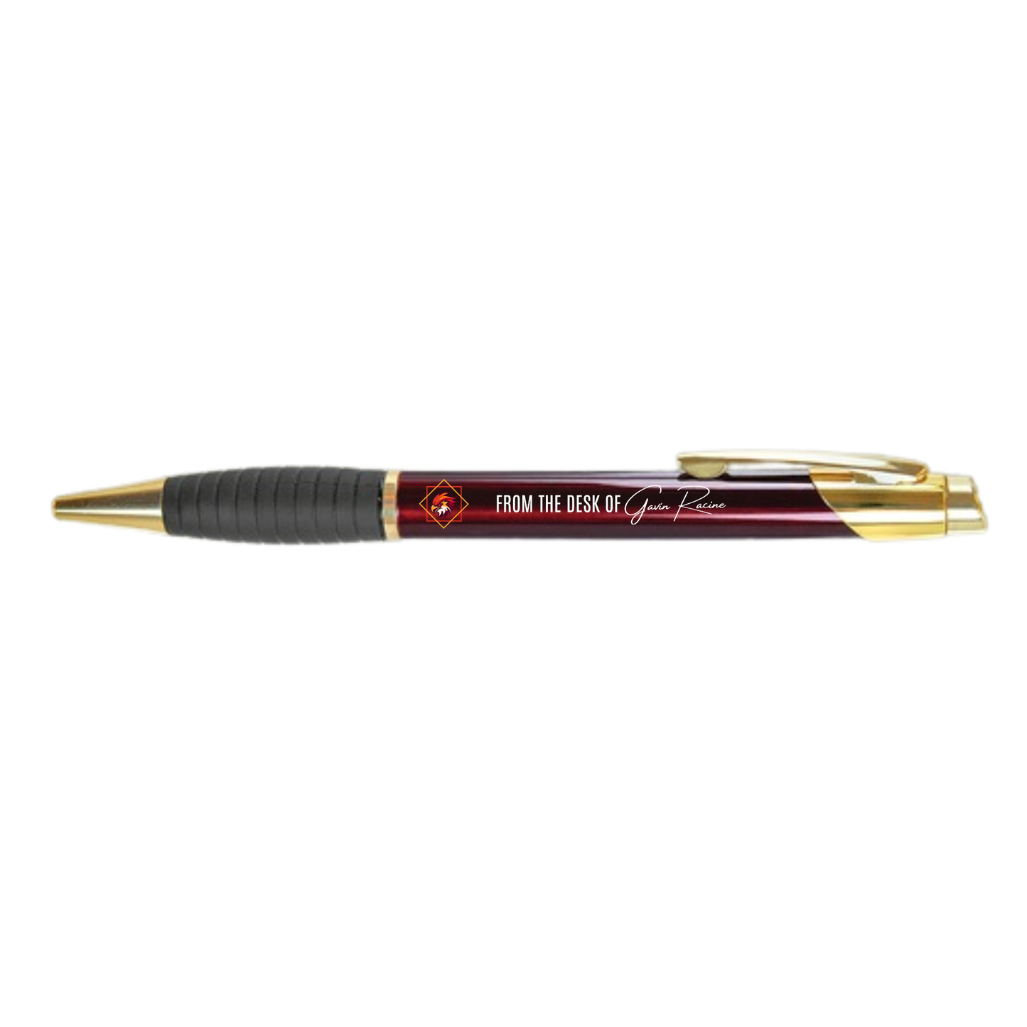 From the Desk of Gavin Racine Brass Ballpoint Pen with Gripper