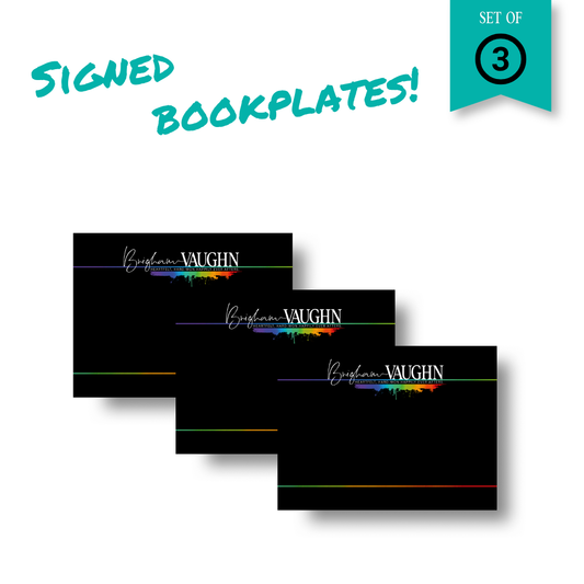 Signed Black and Rainbow Brigham Vaughn Bookplates (Set of 3)