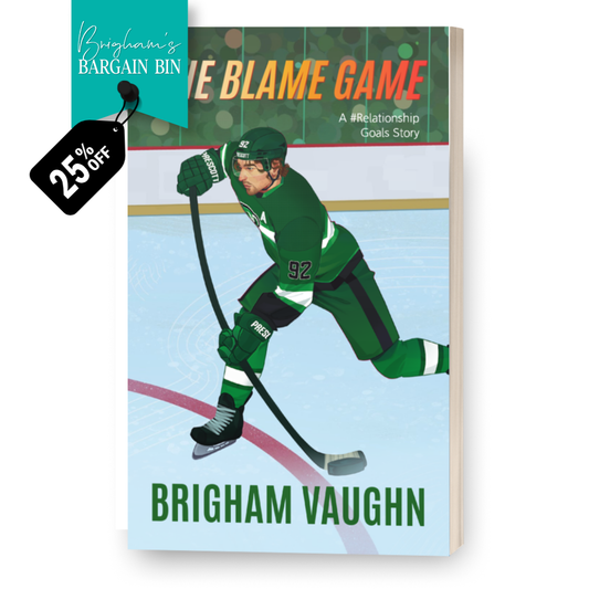 Illustrated Signed Special Edition Paperback of 'The Blame Game' by Brigham Vaughn. Tag saying 25% off
